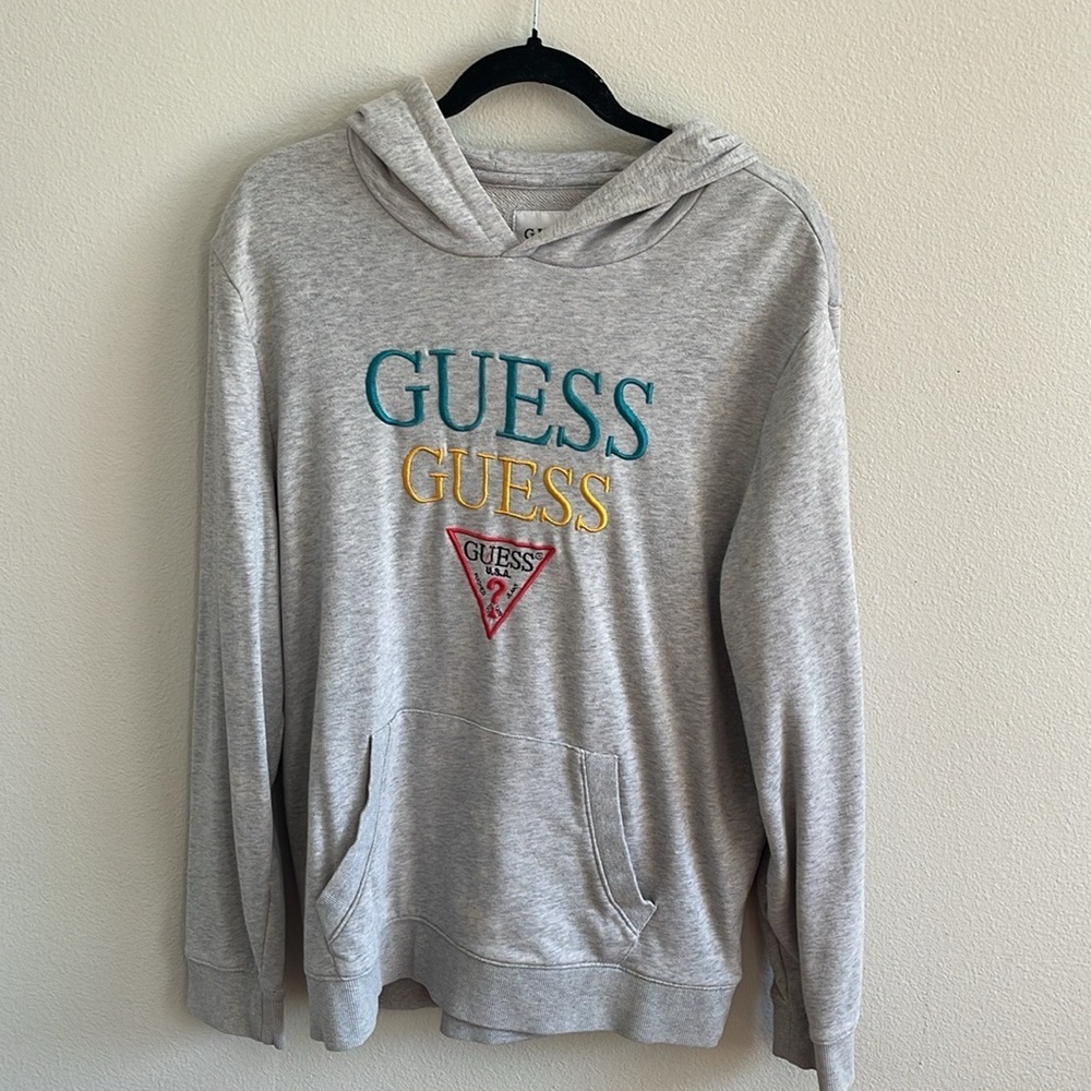 GUESS Men's Gray Hoodie Sweater Size M